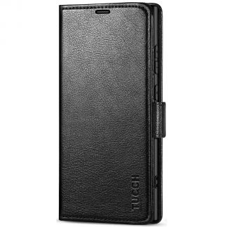 TUCCH Samsung S24 Ultra Wallet Case, Samsung Galaxy S24 Ultra 5G Leather Case Folio Cover - Full Grain Black