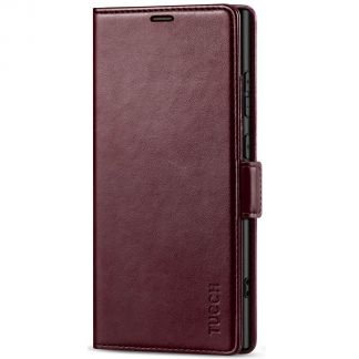 TUCCH Samsung S24 Ultra Wallet Case, Samsung Galaxy S24 Ultra 5G Leather Case Folio Cover - Wine Red
