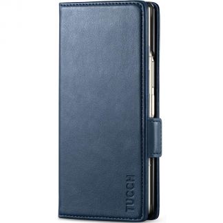 TUCCH SAMSUNG Galaxy Z Fold6 5G Wallet Folio Case With S Pen Slot - Dark Blue