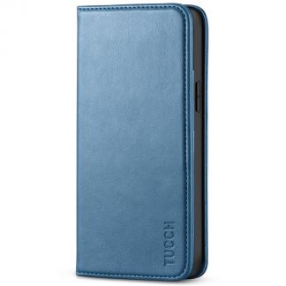 TUCCH iPhone 14 Wallet Case - iPhone 14 Flip Cover With Magnetic Closure-Light Blue