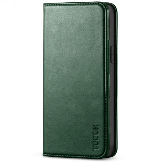 TUCCH iPhone 14 Wallet Case - iPhone 14 Flip Cover With Magnetic Closure-Midnight Green