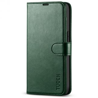 TUCCH IPhone 14 Wallet Case, IPhone 14 Book Folio Flip Kickstand Cover With Magnetic Clasp-Midnight Green