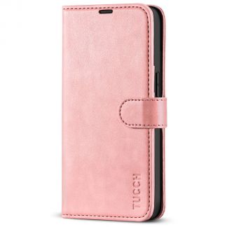 TUCCH IPhone 14 Wallet Case, IPhone 14 Book Folio Flip Kickstand Cover With Magnetic Clasp-Rose Gold