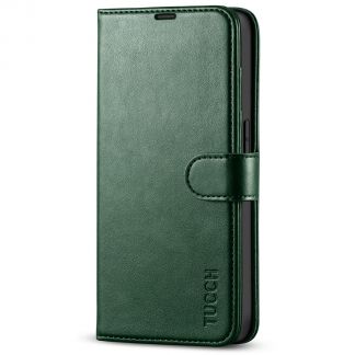 TUCCH IPhone 14 Pro Wallet Case, IPhone 14 Pro Book Folio Flip Kickstand Cover With Magnetic Clasp-Midnight Green