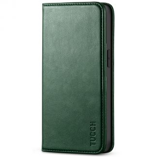TUCCH iPhone 14 Pro Wallet Case - iPhone 14 Pro Flip Cover With Magnetic Closure-Midnight Green