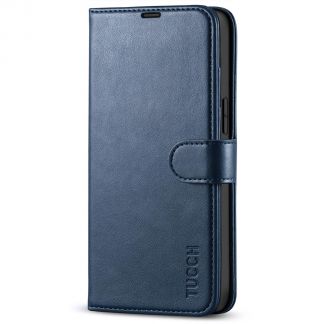 TUCCH iPhone 14 Pro Max Wallet Case, iPhone 14 Max Pro Book Folio Flip Kickstand Cover With Magnetic Clasp-Dark Blue