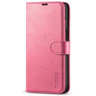 TUCCH iPhone 14 Pro Max Wallet Case, iPhone 14 Max Pro Book Folio Flip Kickstand Cover With Magnetic Clasp-Hot Pink