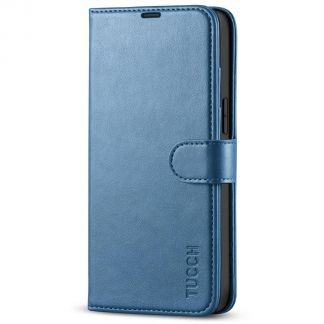 TUCCH iPhone 14 Pro Max Wallet Case, iPhone 14 Max Pro Book Folio Flip Kickstand Cover With Magnetic Clasp-Light Blue