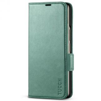TUCCH SAMSUNG Galaxy Z Fold4 5G Wallet Case PU Leather Cover with S Pen Slot - Myrtle Green