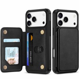 TUCCH iPhone 17 Pro Max Leather Case with Undetachable Credit Card Holder Wallet, iPhone 17 Pro Max Phone Case with Crossbody Lanyard