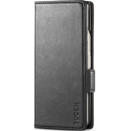 TUCCH SAMSUNG Galaxy Z Fold6 5G Flip Wallet Case With S Pen Slot - Black