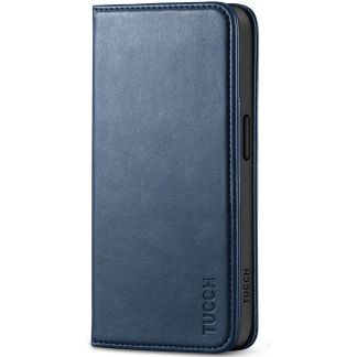 TUCCH iPhone 15 Wallet Case - Regular iPhone 15 Folio Leather Case With Magnetic Closure - Blue