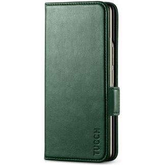 TUCCH SAMSUNG Galaxy Z Fold5 5G Book Case with S Pen Slot - Midnight Green