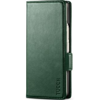 TUCCH SAMSUNG Galaxy Z Fold6 5G Stand Leather Case With S Pen Slot - Midnight Green