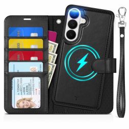 TUCCH Samsung S26 Ultra Detachable Leather Wallet Case with Wristlet, Samsung Galaxy S26 Ultra Leather Cover with Removable Phone Flip Case, Wireless Charging Leather Case