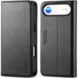 TUCCH iPhone Air Leather Wallet Case - Magnetic Closure Flip Cover for iPhone Air, Stand, with 3 Credit Card Slots RFID Blocking Shockproof TPU Phone Case