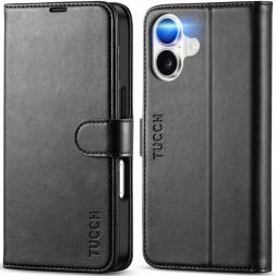 TUCCH iPhone 17 Wallet Case, iPhone 17 Leather Cover, Card Slots, Book Fold Folio Flip Stand Case with Magnetic Clasp