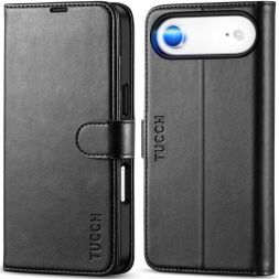 TUCCH iPhone Air Leather Wallet Case, iPhone Air Flip Cover, with Card Holders, RFID Blocking, Stand, Magnetic Clasp, Fold Book Folio Flip Kickstand Phone Case