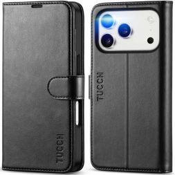 TUCCH iPhone 18 Pro Leather Wallet Case | Card Holder RFID‑Blocking Magnetic Clasp Closure Folio Cover with Stand
