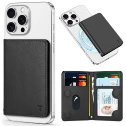 TUCCH PU Leather Mag Wallet with 6 Card Holder for iPhone 12, 13, 14, 15 16 Series, RFID Blocking, Magsafe Compatible Card Holder