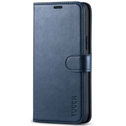 TUCCH iPhone 12 6.1-inch Wallet Case, iPhone 12 Pro 6.1-Inch Folio Flip Kickstand With Magnetic Clasp-Dark Blue