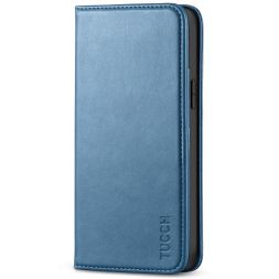 TUCCH iPhone 14 Wallet Case - iPhone 14 Flip Cover With Magnetic Closure-Light Blue