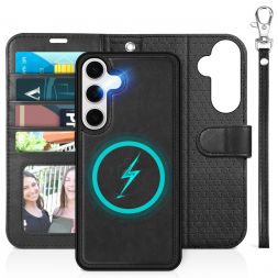 TUCCH Samsung S25 Plus Detachable Leather Wallet Case 2IN1 with Wristlet, Samsung Galaxy S25 Plus 5G Flip PU Leather Cover with Removable Phone Case