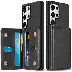 TUCCH SAMSUNG Galaxy S25 Ultra PU Leather Case with Undetachable Wallet, SAMSUNG Galaxy S25 Ultra Phone Case with Card Holder