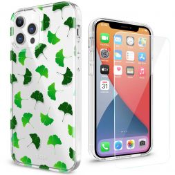 TUCCH iPhone 12 iPhone 12 Pro Clear Case, IML New Craft Scratchproof Shockproof Slim Case - Ginkgo