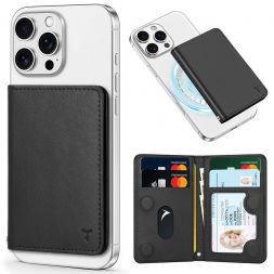 TUCCH PU Leather Mag Wallet with 6 Card Holder for iPhone 12, 13, 14, 15 16 Series, RFID Blocking, Magsafe Compatible Card Holder