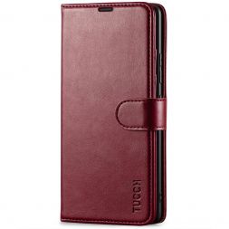 TUCCH Samsung A42 Wallet Case, Samsung Galaxy A42 5G PU Leather Case Flip Cover, Stand with RFID Blocking and Magnetic Closure - Wine Red