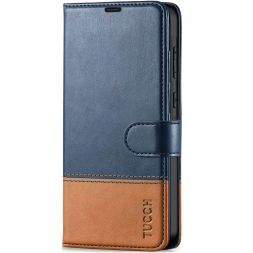 TUCCH Samsung A55 Wallet Case, Samsung Galaxy A55 5G PU Leather Case Flip Cover, Stand With RFID Blocking And Magnetic Closure - Blue & Brown