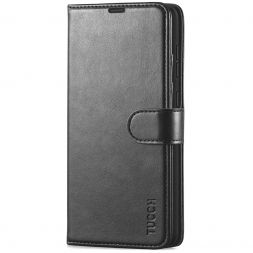 TUCCH Samsung Galaxy A72 Wallet Case Folio Style Kickstand With Magnetic Strap - Black