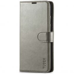 TUCCH Samsung Galaxy A72 Wallet Case Folio Style Kickstand With Magnetic Strap - Gray