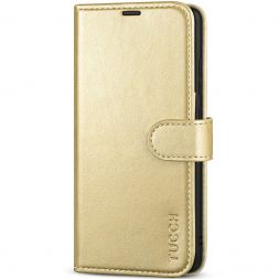 TUCCH Samsung A52 Wallet Case, Samsung Galaxy A52 5G Flip PU Leather Cover, Stand with RFID Blocking and Magnetic Closure-Shiny Champagne Gold