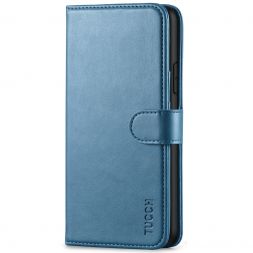 TUCCH IPhone 11 Pro Max Leather Wallet Case Folio Flip Kickstand With Magnetic Clasp-Lake Blue