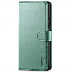 TUCCH IPhone 11 Pro Max Leather Wallet Case Folio Flip Kickstand With Magnetic Clasp-Myrtle Green