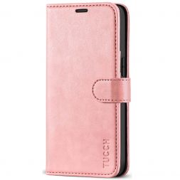 TUCCH iPhone 12 Mini Wallet Case Folio Flip Kickstand With Magnetic Clasp-Rose Gold