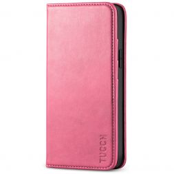 TUCCH iPhone 12 Mini Wallet Case - Mini iPhone 12 5.4-inch Flip Cover With Magnetic Closure-Hot Pink