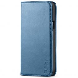 TUCCH iPhone 12 Pro Max Wallet Case - iPhone 12 Pro Max 6.7-Inch Flip Cover With Magnetic Closure-Lake Blue