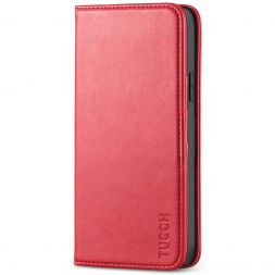 TUCCH iPhone 12 Pro Max Wallet Case - iPhone 12 Pro Max 6.7-Inch Flip Cover With Magnetic Closure-Red