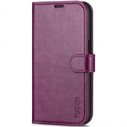 TUCCH iPhone 14 Wallet Case, iPhone 14 Book Folio Flip Kickstand PU Leather Cover With Magnetic Clasp-Plum Purple
