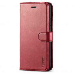 TUCCH New iPhone SE 2nd 2020 iPhone 7/8 Wallet Case Folio Style Kickstand With Magnetic Strap-Dark Red