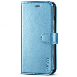 TUCCH iPhone 7/8 Plus Wallet Case Folio Style Kickstand With Magnetic Strap-Shiny Light Blue