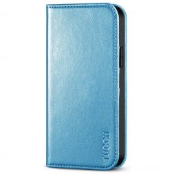 TUCCH iPhone 12 6.1-Inch Wallet Case - iPhone 12 Pro Flip Cover With Magnetic Closure-Shiny Light Blue