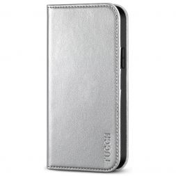 TUCCH iPhone 12 6.1-Inch Wallet Case - iPhone 12 Pro Flip Cover With Magnetic Closure-Shiny Silver