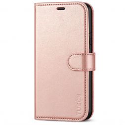 TUCCH iPhone 11 Leather Wallet Case Folio Flip Kickstand With Magnetic Clasp-Shiny Rose Gold