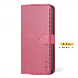 TUCCH iPhone 11 Pro Wallet Case Folio Flip Kickstand With Magnetic Clasp-Hot Pink