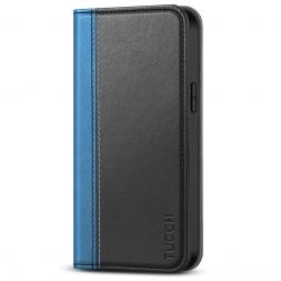 TUCCH iPhone 14 Pro Wallet Case - iPhone 14 Pro Flip Cover With Magnetic Closure-Light Blue &amp; Black