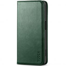 TUCCH iPhone 15 Plus Wallet Case - iPhone 15 Plus Leather Flip Case with Magnetic Closure and Stand - Midnight Green